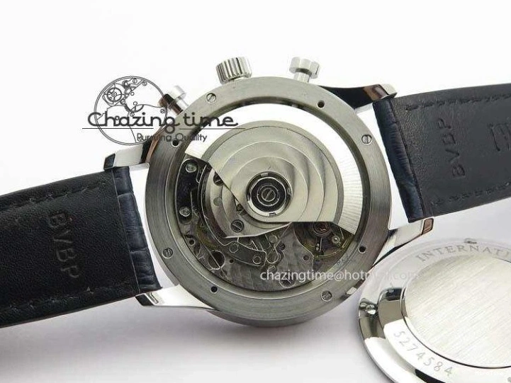 MIROTIME 0424 UrbanStyle Portuguese IW371446 ZF 1:1 Best Edition SS White Dial Blue Markers On Blue Leather Strap  A79350 V 7270